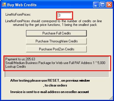 Reseller Portal purchase web packs