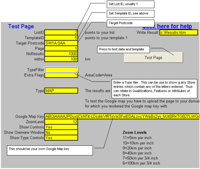 Test Nearest Store using the template